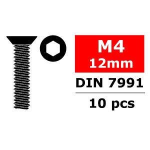 CORALLY STEEL SCREWS M4 X 12MM HEX FLAT HEAD 10 PCS