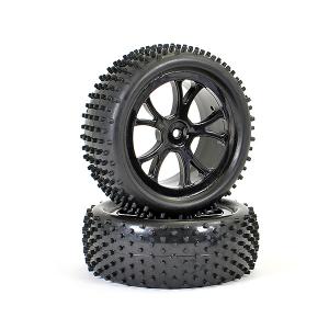 FTX VANTAGE FRONT BUGGY TYRE MOUNTED ON WHEELS (PR) - BLACK FTX6300B