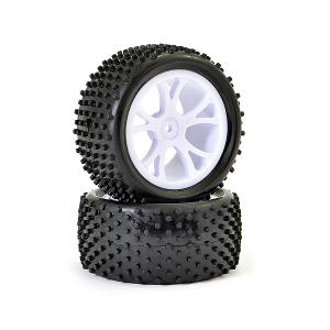 FTX VANTAGE REAR BUGGY TYRE MOUNTED ON WHEELS (PR) - WHITE FTX6301W