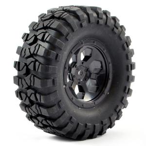 FTX OUTBACK PRE-MOUNTED 6HEX/TYRE (2) - BLACK FTX8170B