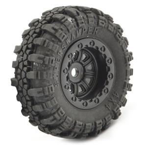 FTX OUTBACK MINI SWAMPER TYRE & WHEEL SET - BLACK (4PC) FTX8859BK