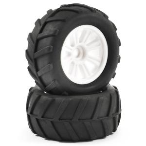 FTX COMET MONSTER FRONT MOUNTED TYRE & WHEEL WHITE FTX9072W