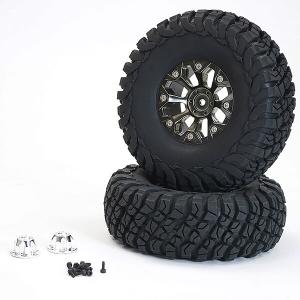 FTX TEXAN 1/10 MOUNTED TYRES O N 8-SPOKE BEADLOCK WHEELS (PR) FTX9878BK