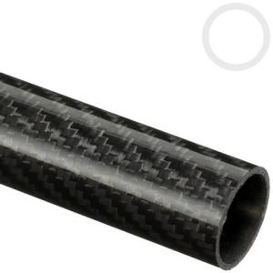 25mm(22mm) Woven Finish Carbon Fibre Tube - 1m Length