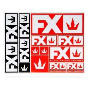 FX Stickers Black/white & Red/white 175x130mm