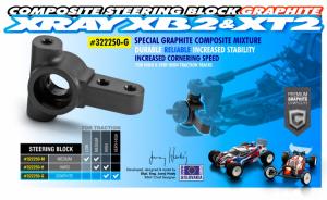 Xray  Steering Block Graphite (1) 322250-G