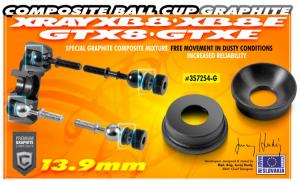 Xray  Composite Ball Cup 13.9mm Grafit (2) 357254-G