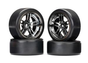 Traxxas Tires & Wheels 1.9" Drift Split-Spoke Black Chrome (4) TRX8378