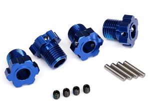 Wheel hubs, splined, 17mm (blue-anodized) (4)/ 4x5 GS (4), 3