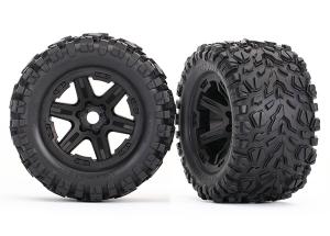 Traxxas Tires & Wheels Talon EXT/Carbide Black 3.8" (2) TRX8672