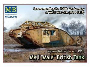 Masterbox 1:72 Mk I "Male"British tank, Somme 1916