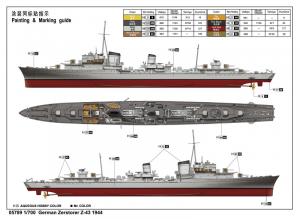 Trumpeter 1:700 German Zerstörer Z-43, 1944