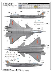 Trumpeter 1:72 Chinese J-20 Mighty Dragon (Prototype No.2011)