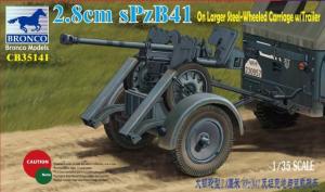 1:35 2.8cm sPzb41 On Larger Steel-Wheeled carriage w/Trailer
