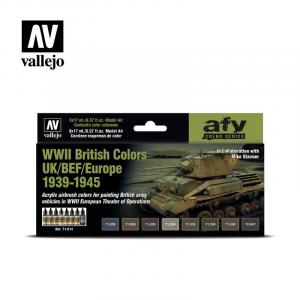 WWII BRITISH COLORS UK/BEF/EUROPE 1939-1945 8X17ML 
