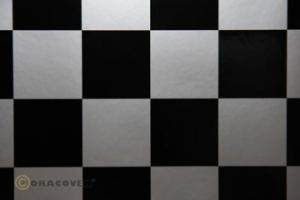 Oracover Fun 5 Silver-Black Checkered 2m