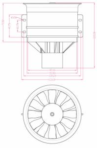 Ducted Fan 90mm 12-Blades with 4075-KV1500 motor FMS