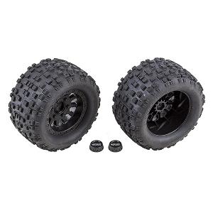 TEAM ASSOCIATED RIVAL MT10 BLK METHOD WHEELS/TYRES MOUNTED