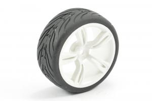 FASTRAX 1/10 STREET/TREAD TYRE 20SP WHITE WHEEL