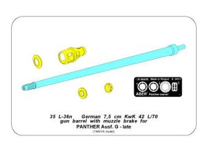 Aber 1/35 75mm barrel for Panther Ausf.G Late for Tamiya kit