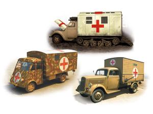 ICM 1/35 "Sankas" WWII Wehrmacht Ambulance Trucks set