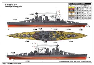 Ilovekit 1/700 HMS HOOD 1941 with detail set