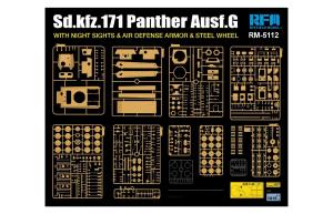 Ryefield 1/35 Panther Ausf. G w/ Night Sights, Air Defense Armor, Steel Wheels, Workable Tracks