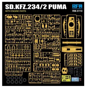 Ryefield 1/35 Sd.kfz 234/2 Puma w/ Engine Parts