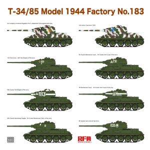 Ryefield 1/35 T-34/85 Model 1944 Factory No.183 (sisältää Suomi siirtokuvat)