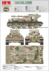 Ryefield 1/35 T-34/D-30 122MM Syrian SP Howitzer