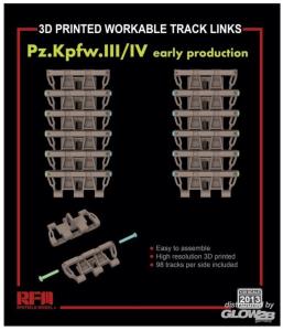 Ryefield 1/35 Track links for Pz. Kpfw. III /IV early (3D printed )