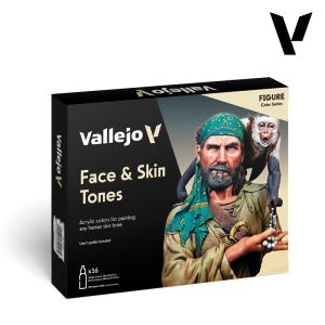 Vallejo Model Color "Face & Skin Tones" set, 16 colors