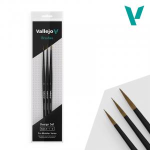 Vallejo Brush design set natural hair (sizes 0, 1, 2) pensselisetti