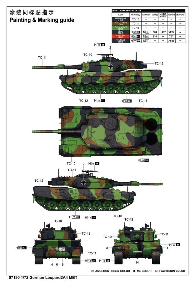 Trumpeter 1/72 German Leopard 2A4 MBT