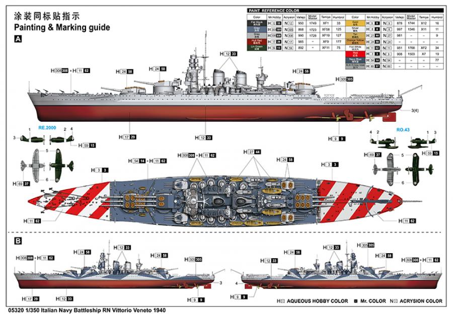 Trumpeter 1:350 Italian RN Vittorio Veneto 1940