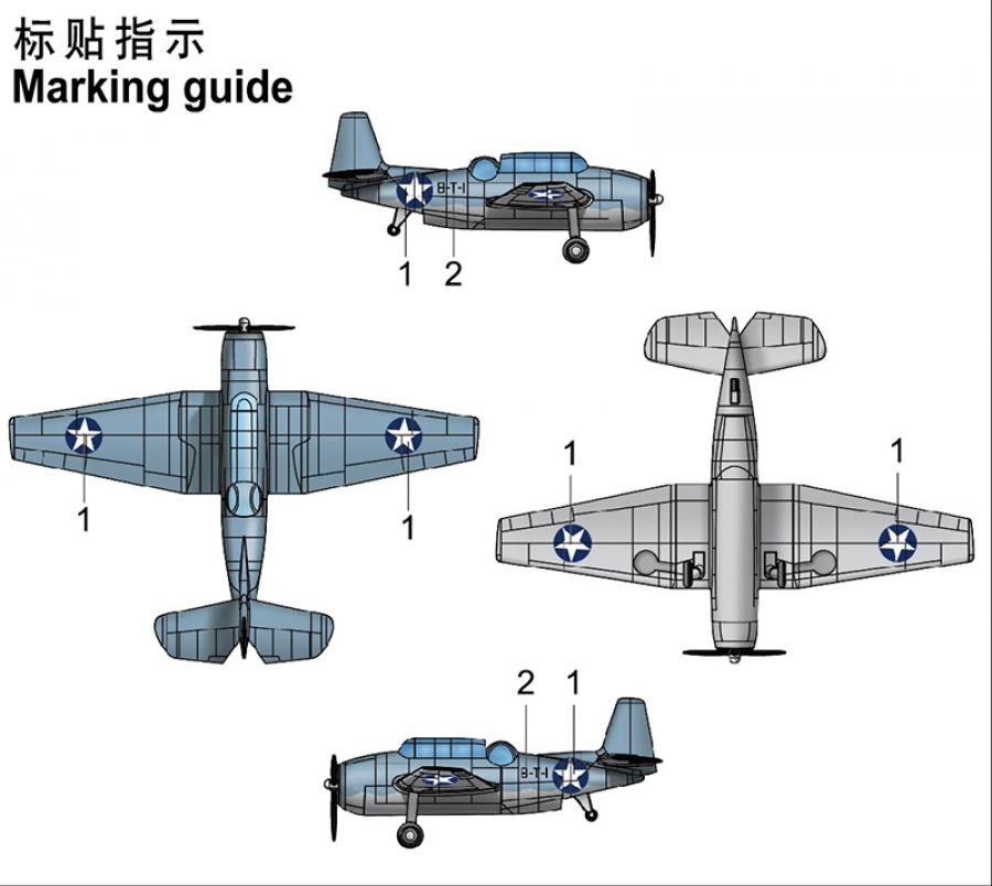 Trumpeter 1:350 TBF AVENGER (Pre-painted)