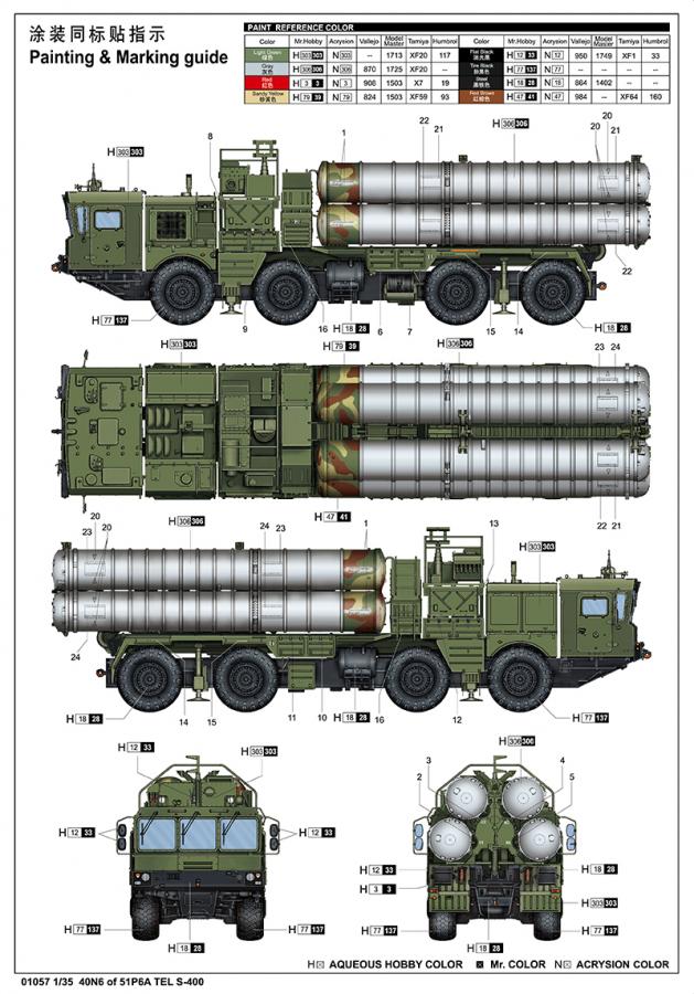 Trumpeter 1/35 40N6 of 51P6A TEL S-400