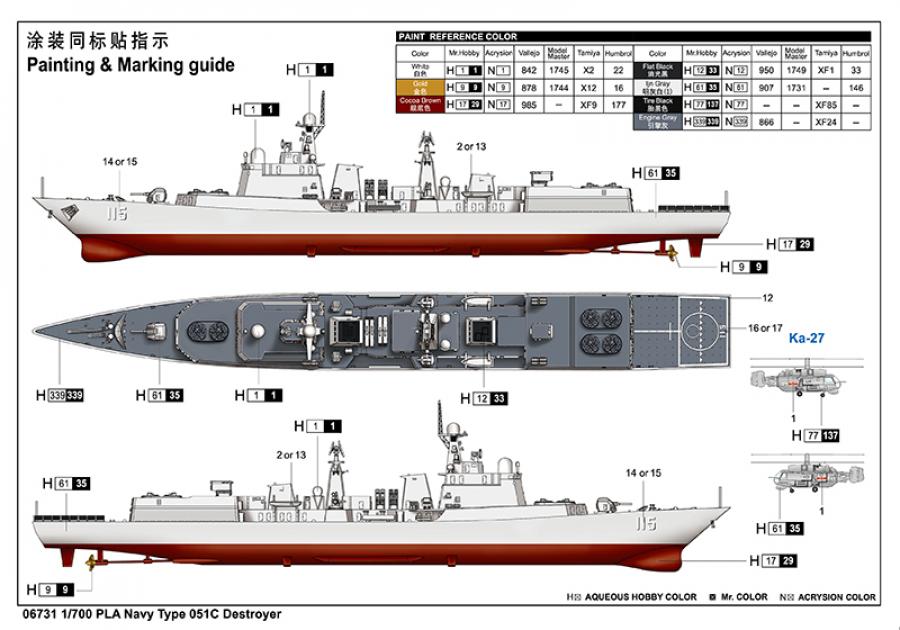 Trumpeter 1:700 PLA Navy Type 051C Destroyer