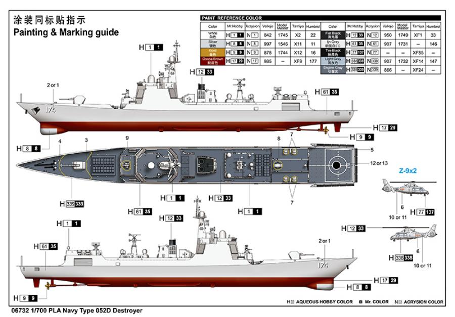 Trumpeter 1:700 PLA Navy Type 052D Destroyer