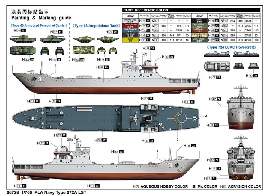 Trumpeter 1:700 PLA Navy Type 072A LST