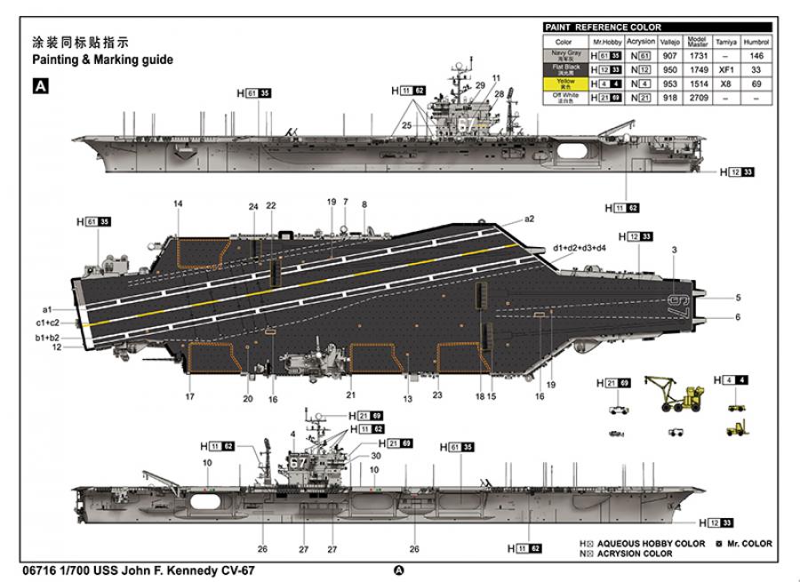 Trumpeter 1:700 USS John F. Kennedy CV-67