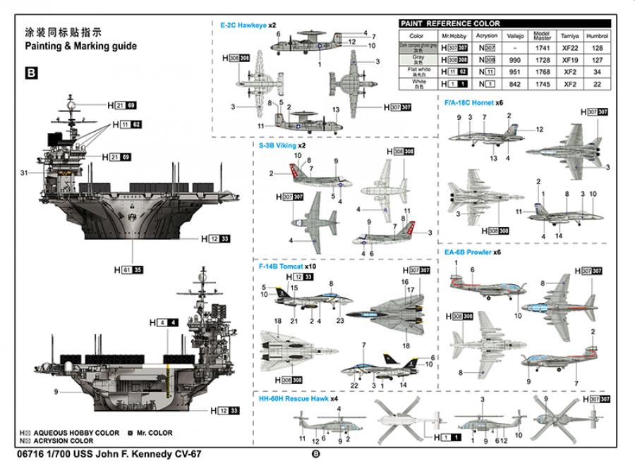 Trumpeter 1:700 USS John F. Kennedy CV-67