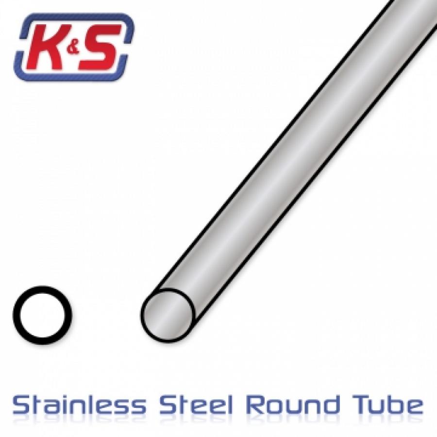 Stainless tube 3.2x305mm (1/8'') (.028'') (1pcs)