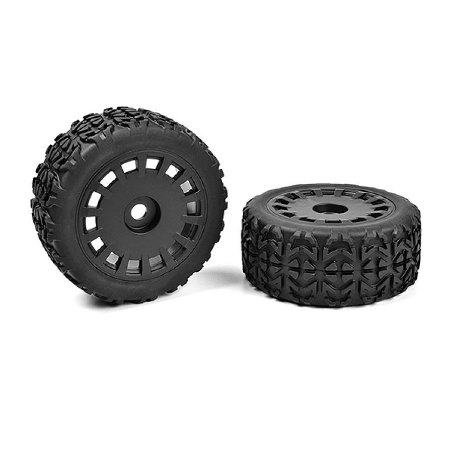 CORALLY OFF-ROAD 1/8 TRUGGY TI RES TRACER GLUED ON BLACK RIMS