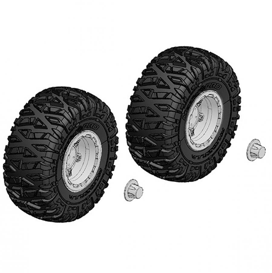 Corally Tyre And Rim Set Truck Chrome Rims 1 Pair