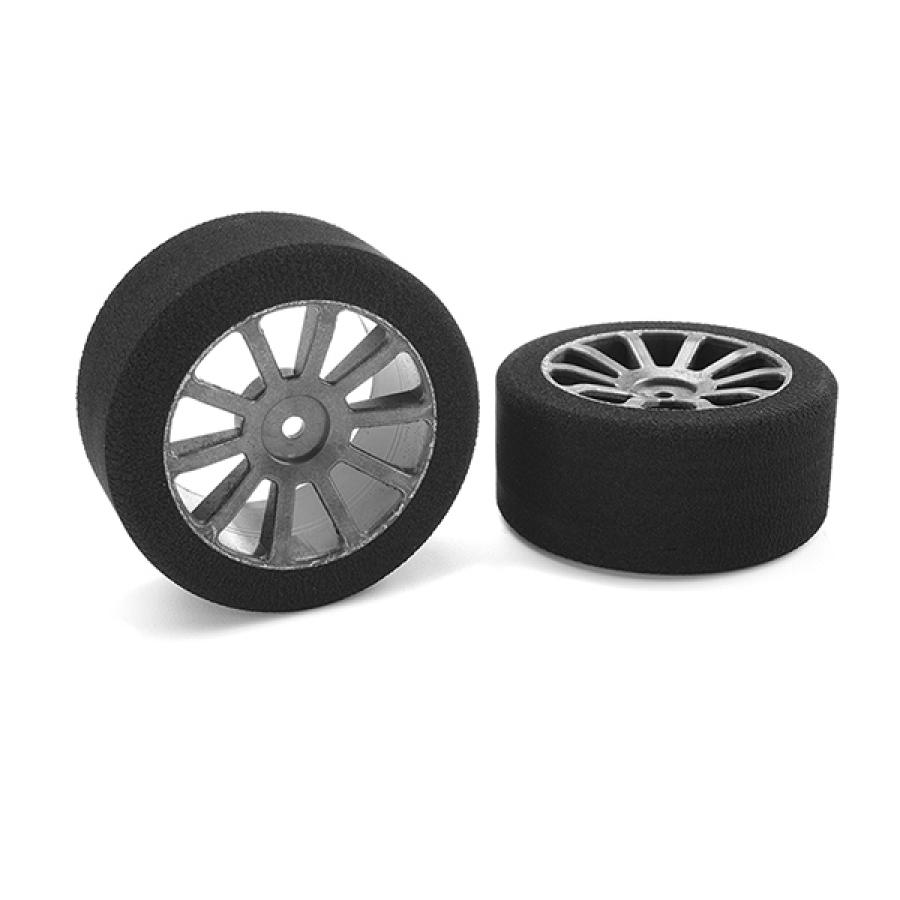 Corally Attack Foam Tyres 1/10 Gp Touring 37 Shore 30Mm Rear Carbon Rims 2Pcs