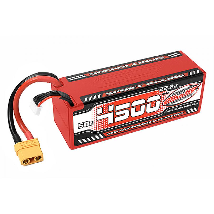 Team Corally Sport Racing 50C Lipo akku 4500mAh 22.2V Pötkö 6S Hardwire XT90