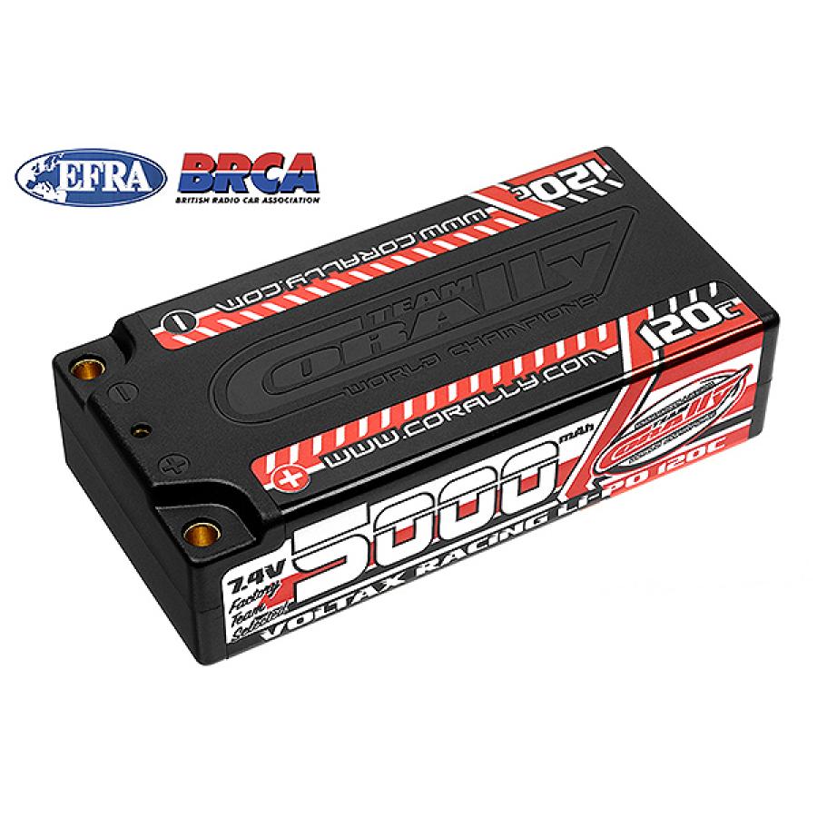 Corally Voltax 120C Lipo akku 5000Mah 7.4V Shorty 2S 4Mm Bullit