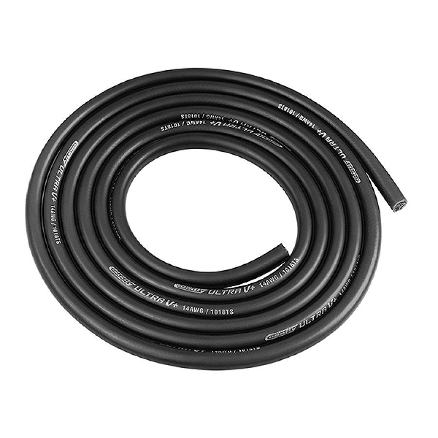 CORALLY ULTRA V+ SILICONE WIRE SUPER FLEXIBLE BLACK 14AWG 1018/0.05 STRANDS OD3.5MM 1M