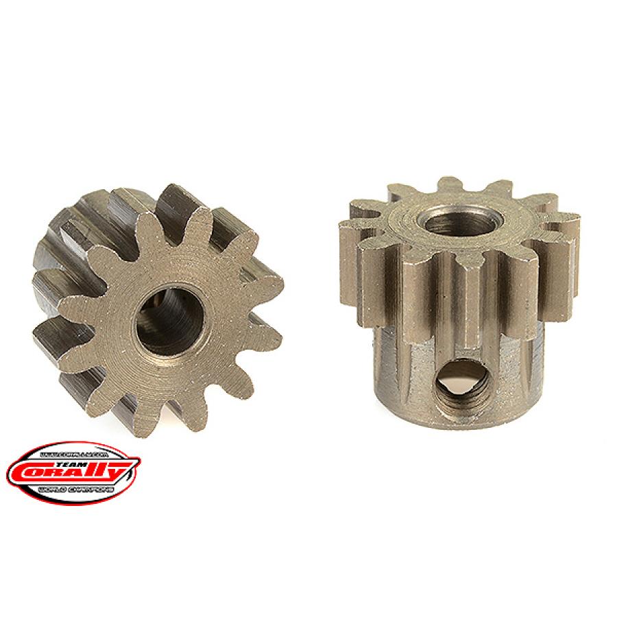 CORALLY 32 DP PINION SHORT HARDENED STEEL 12 TEETH SHAFT DIA. 3.17mm